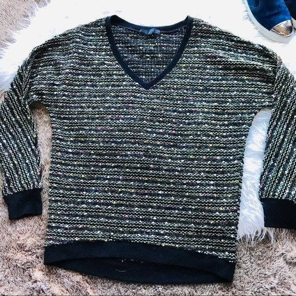 Sanctuary Marled V Neck Knit Sweater - Picture 2 of 5